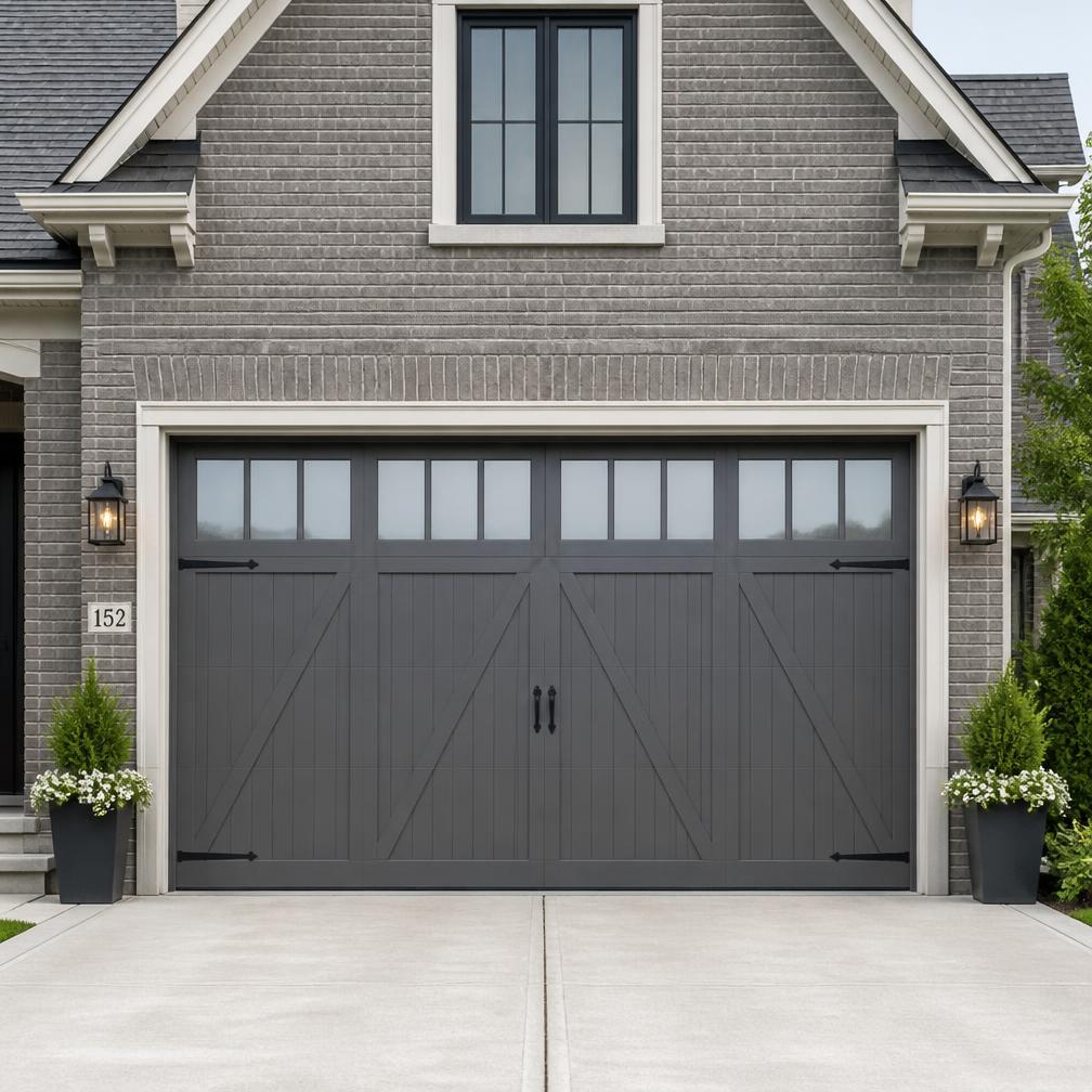 Carriage house garage door installed by 24hr Garage Door Installation